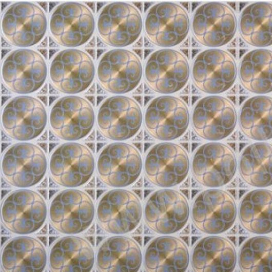 Панель стеновая декоративная пластиковая мозаика ПВХ "Узор Золотой" 956 мм х 480 мм, Золотистый, Золотистый