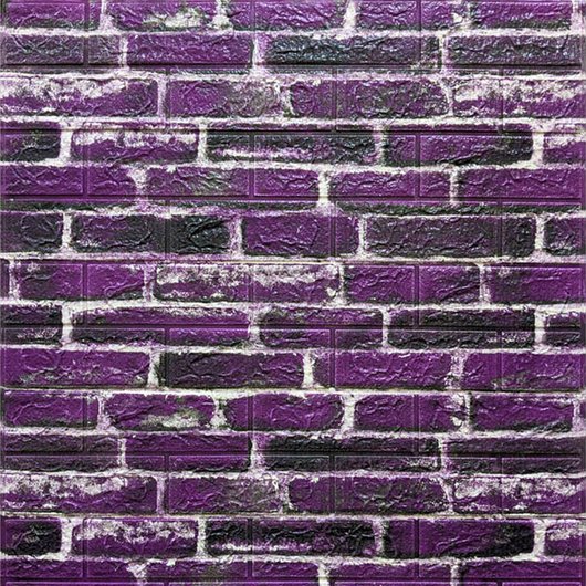 Панель стеновая самоклеящаяся декоративная 3D под кирпич фиолетовый Екатеринославский 700х770х5мм, Фиолетовый