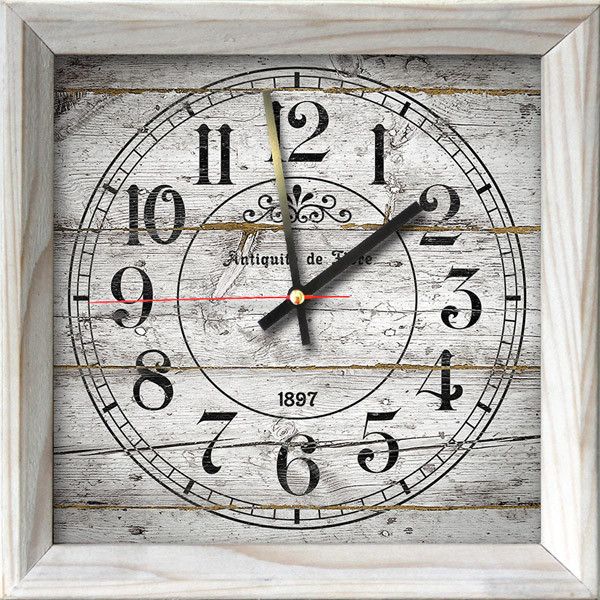 Часы-картина без стекла деревянная рамка 28 см х 28 см