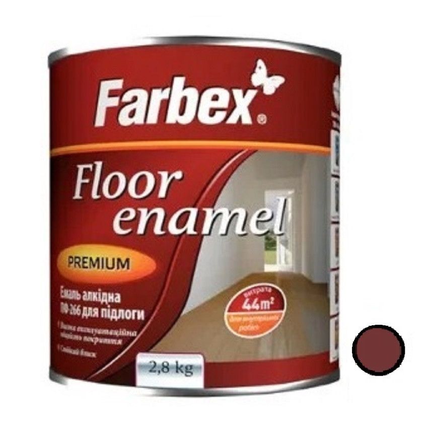 Эмаль алкидная краска Красно-коричневая глянцевая ТМ "Farbex 2,8 кг