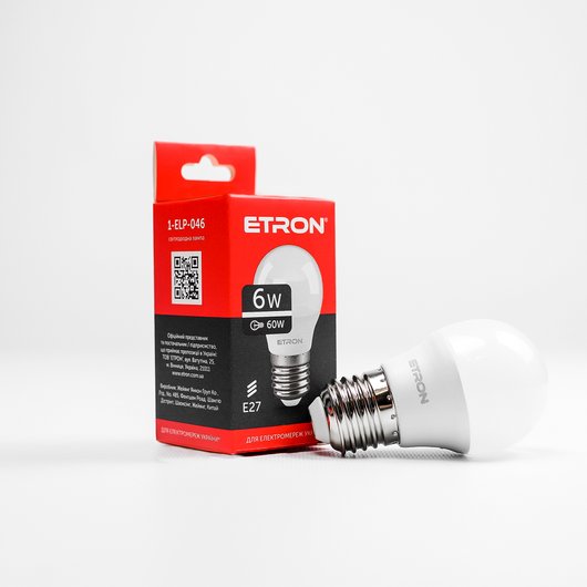 Лампа LED ETRON Light 1-ELP-046 G45 6W 4200K 220V E27