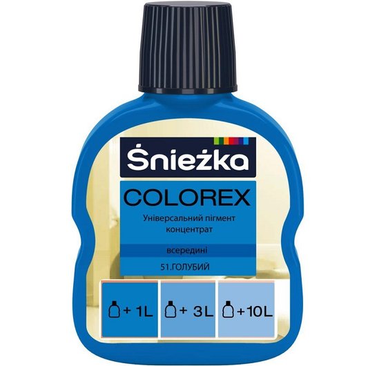 Універсальний пігментний концентрат Sniezka Colorex 51 блакитний 100 мл, Голубий