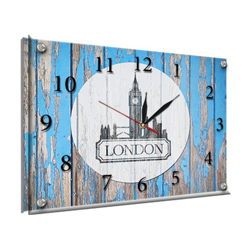 Годинник-картина під склом Лондон 30 см х 40 см