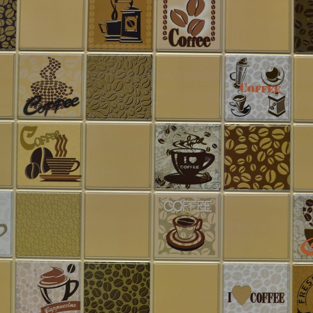 Панель стеновая декоративная пластиковая мозаика ПВХ "Кофе с молоком Бежевый" 954 мм х 480 мм, Бежевый, Бежевый