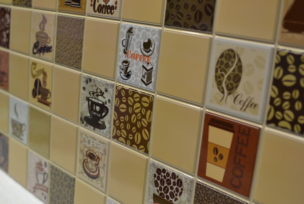 Панель стеновая декоративная пластиковая мозаика ПВХ "Кофе с молоком Бежевый" 954 мм х 480 мм, Бежевый, Бежевый