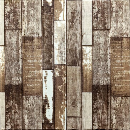 Панель стінова самоклеюча декоративна 3D коричневе дерево 700x770x5мм, Коричневий