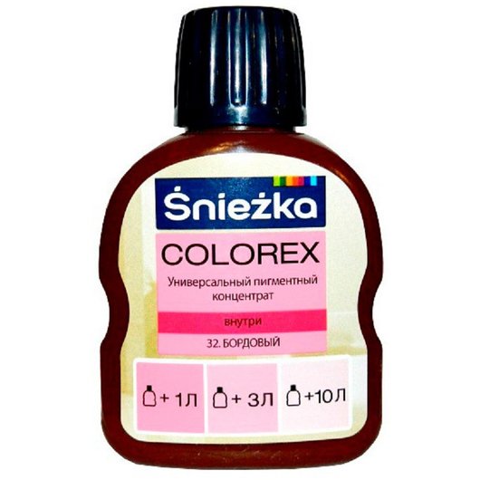 Универсальный пигментный концентрат Colorex Sniezka 32 бордовый 100 мл, Бордовый