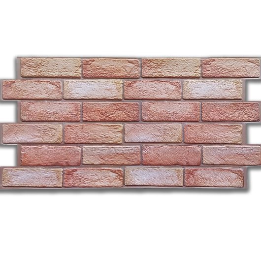 Панель стінова декоративна ПВХ панель коричнево-рожева цегла 960Х480Х4ММ (1102), Коричневий, Коричневий