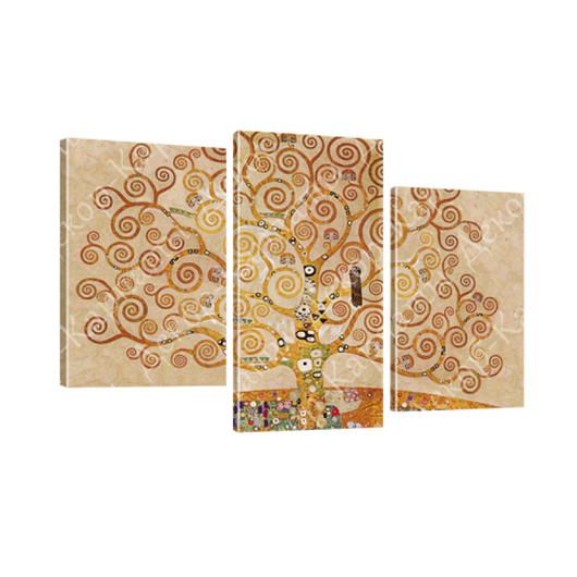 Картина модульная 3 части Климт Древо жизни 53 х 100 см