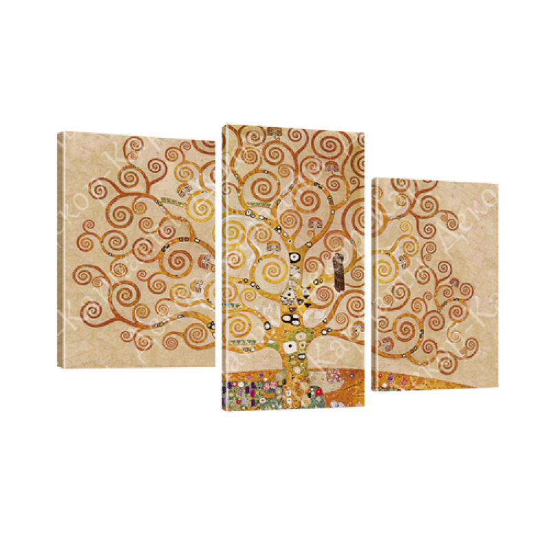 Картина модульная 3 части Климт Древо жизни 53 х 100 см