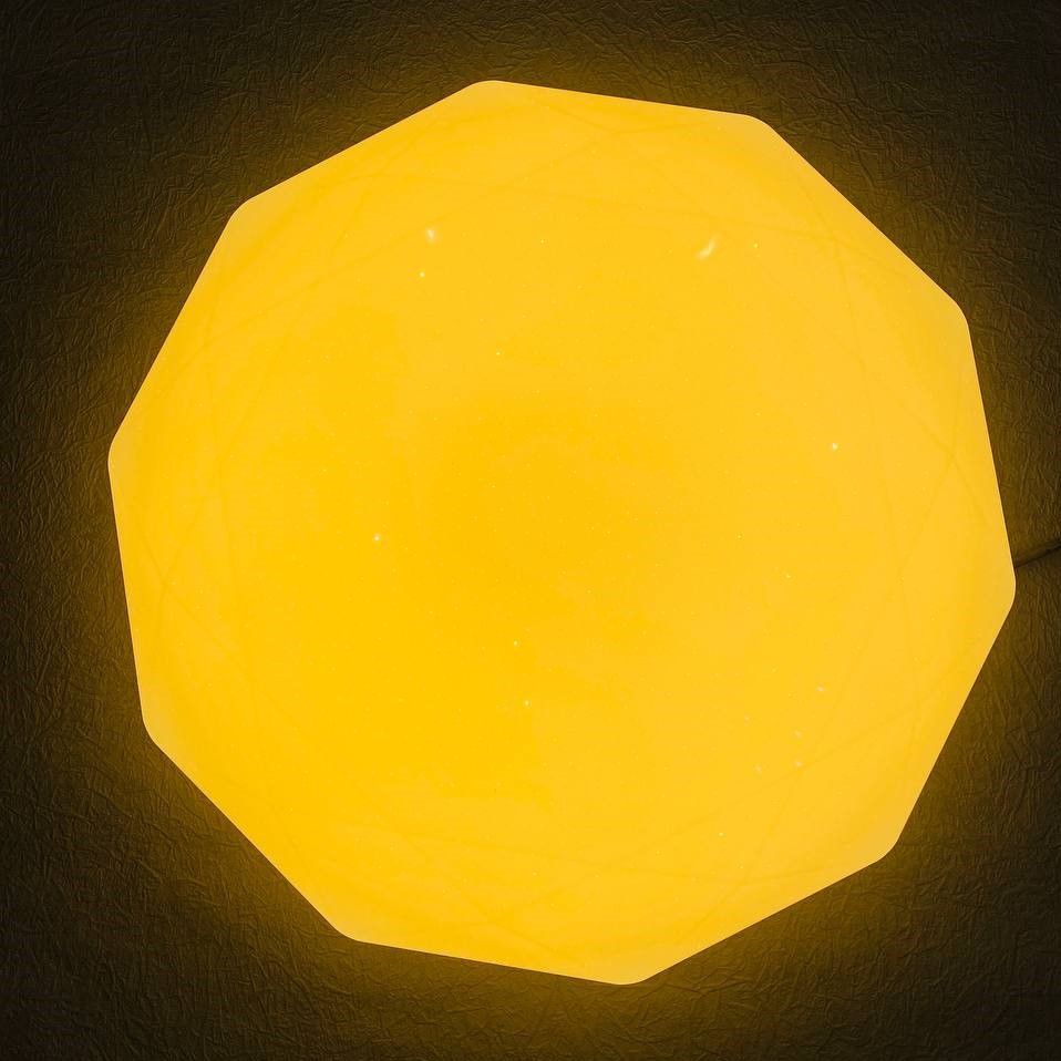Світильник світлодіодний з пультом ДУ LUMINARIA ALMAZ 60W RGB R-493-WHITE/SHINY-220-IP20 (6951427262264), Белый, Белый