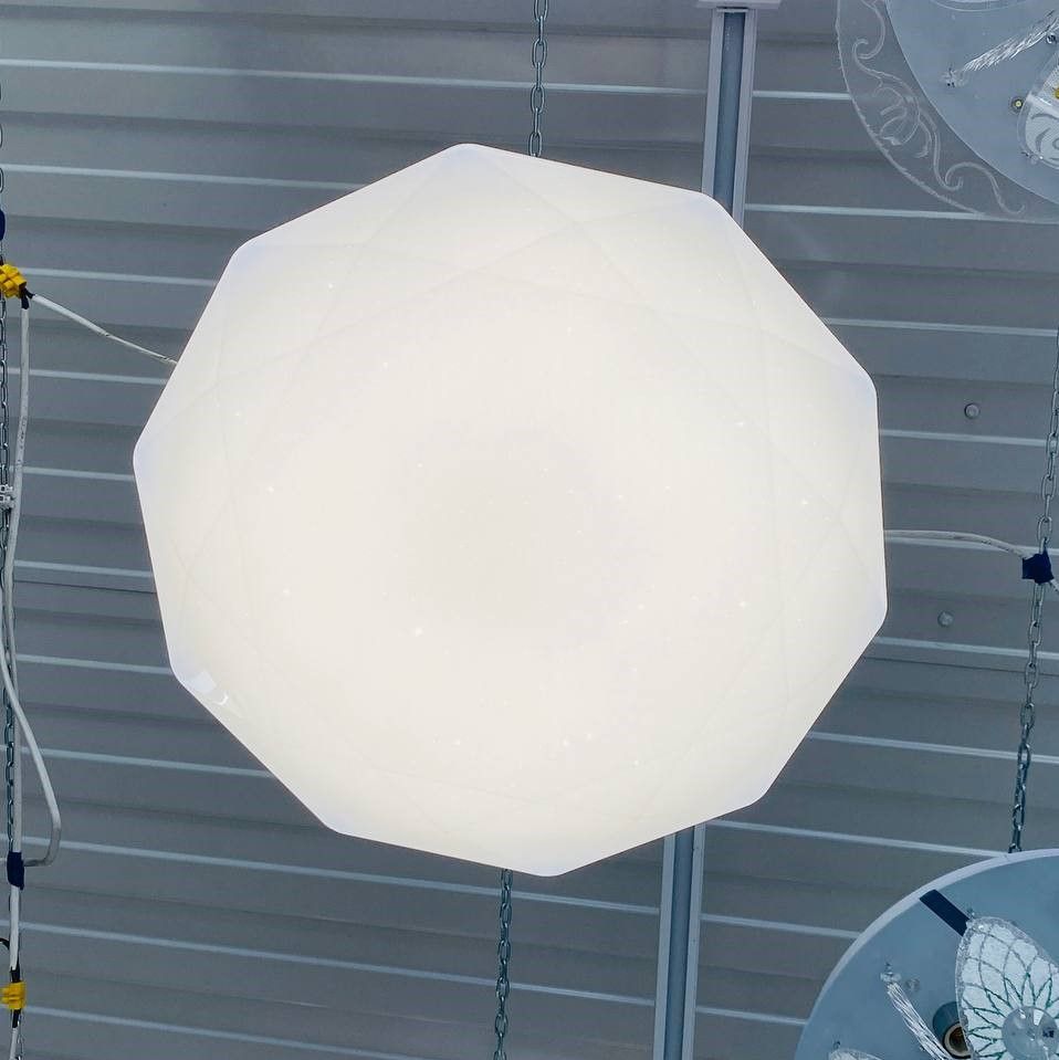 Светильник светодиодный с пультом ДУ LUMINARIA ALMAZ 60W RGB R-493-WHITE/SHINY-220-IP20 (6951427262264), Білий, Білий