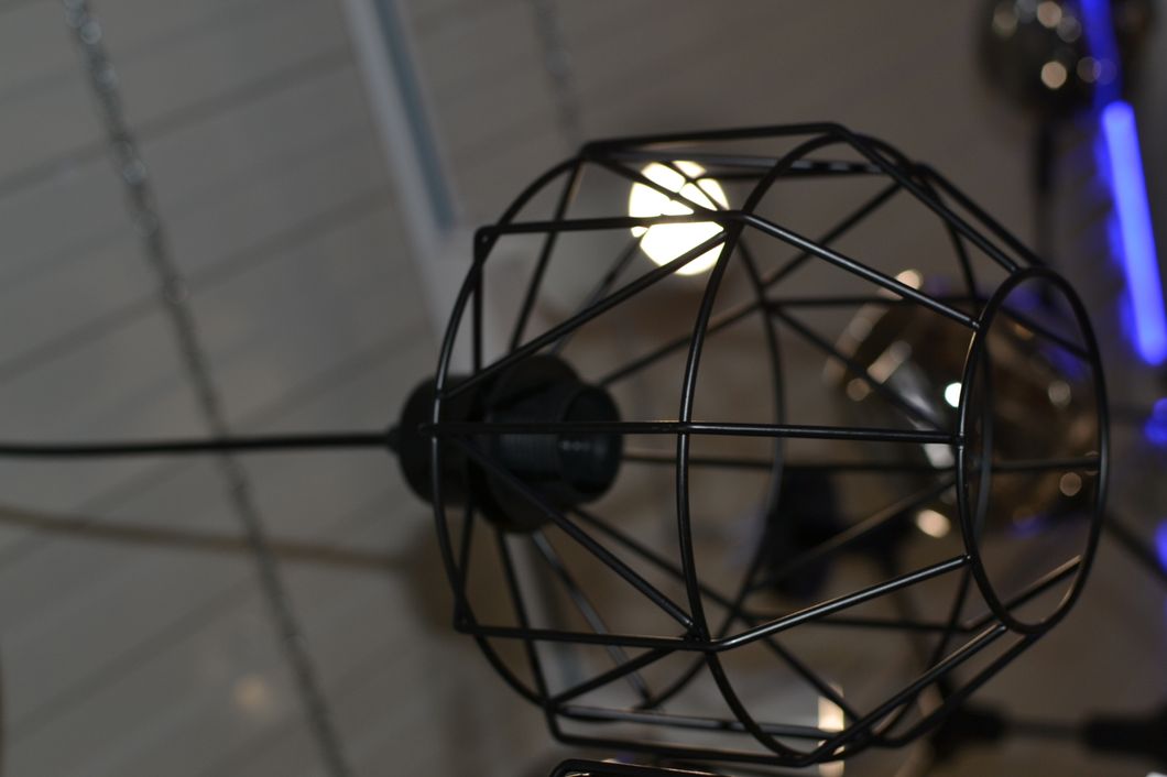 Люстра Лофт підвісна плафони металеві 3 лампи, Черный