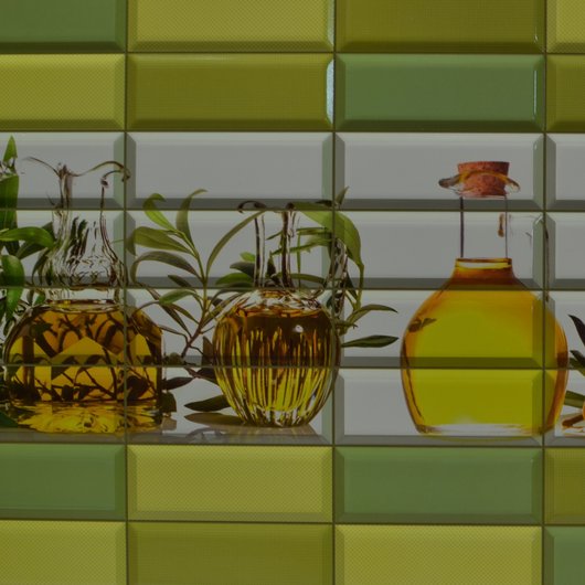 Панель стеновая декоративная пластиковая плитка ПВХ "Ароматы масла" 957 мм х 477 мм (218ам), Зелёный