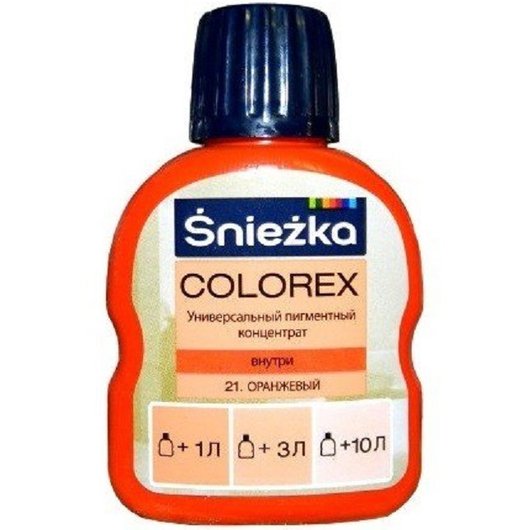 Универсальный пигментный концентрат Colorex Sniezka 21 оранжевый 100 мл, Оранжевый