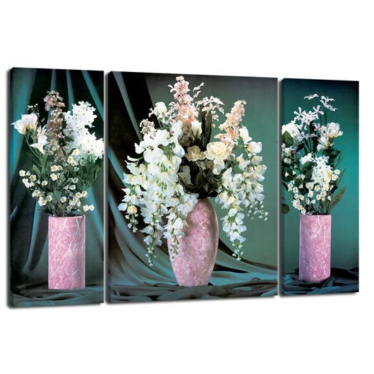 Картина триптих на полотні 3 частини Квіти у вазі 50 x 80 см