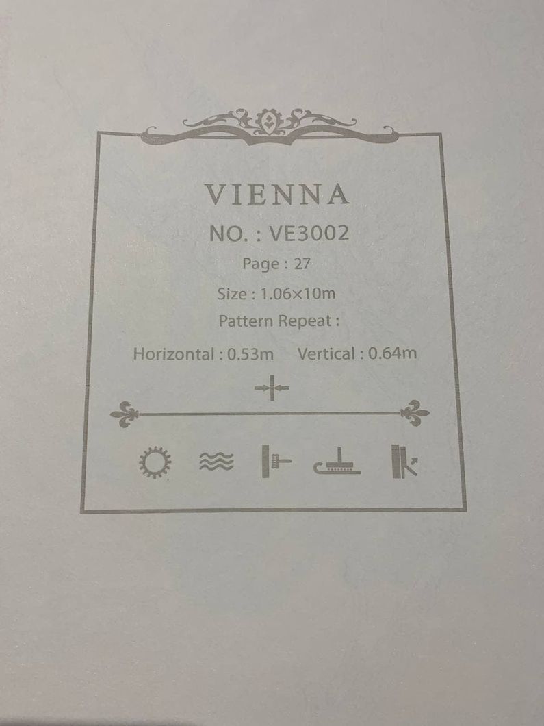 Шпалери вінілові на флізеліновій основі Vienna пісочний 1,06 х 10,05м (VE3002)