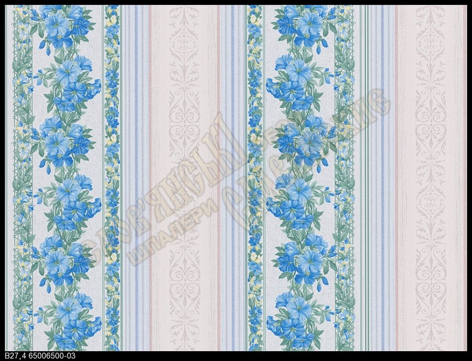 Обои бумажные Славянские обои Colorit B27,4 Катюша голубой 0,53 х 10,05м (6500-03)
