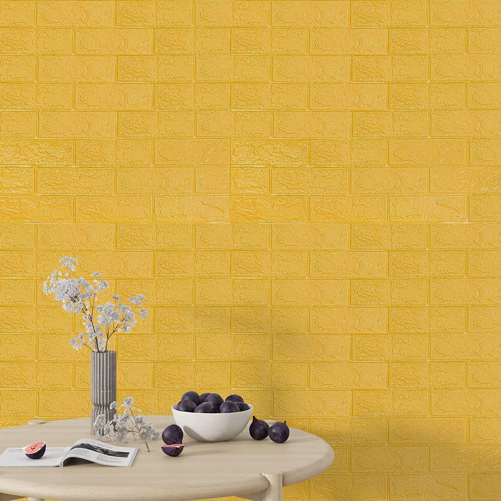 Самоклеюча декоративна 3D панель жовта цегла 700х770х3мм (010-3) SW-00001894