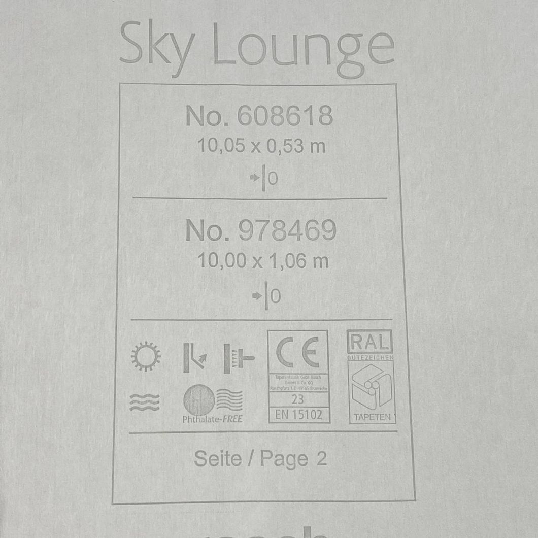 Обои виниловые на флизелиновой основе золотистый Rasch Sky Lounge 1,06 х 10,05м (978469)