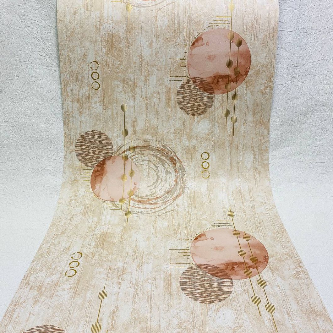 Обои дуплексные на бумажной основе Континент Новаро розовый 0,53 х 10,05м (081), Бежевый, Бежевый