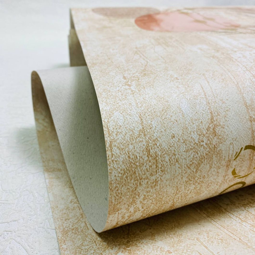 Обои дуплексные на бумажной основе Континент Новаро розовый 0,53 х 10,05м (081), Бежевый, Бежевый