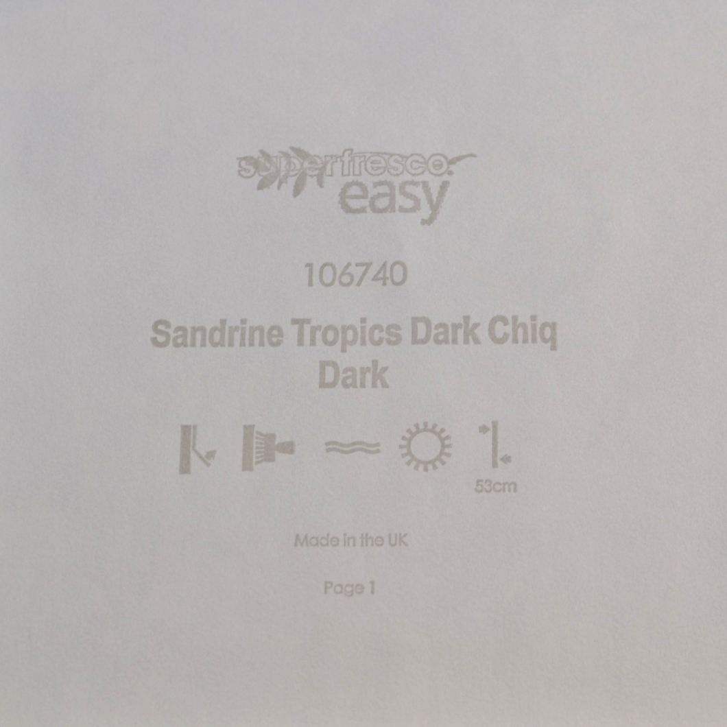 Обои виниловые на флизелиновой основе Superfresco Easy Sandrine Tropics Dark Chiq чёрный 0,53х10,05 (106740)