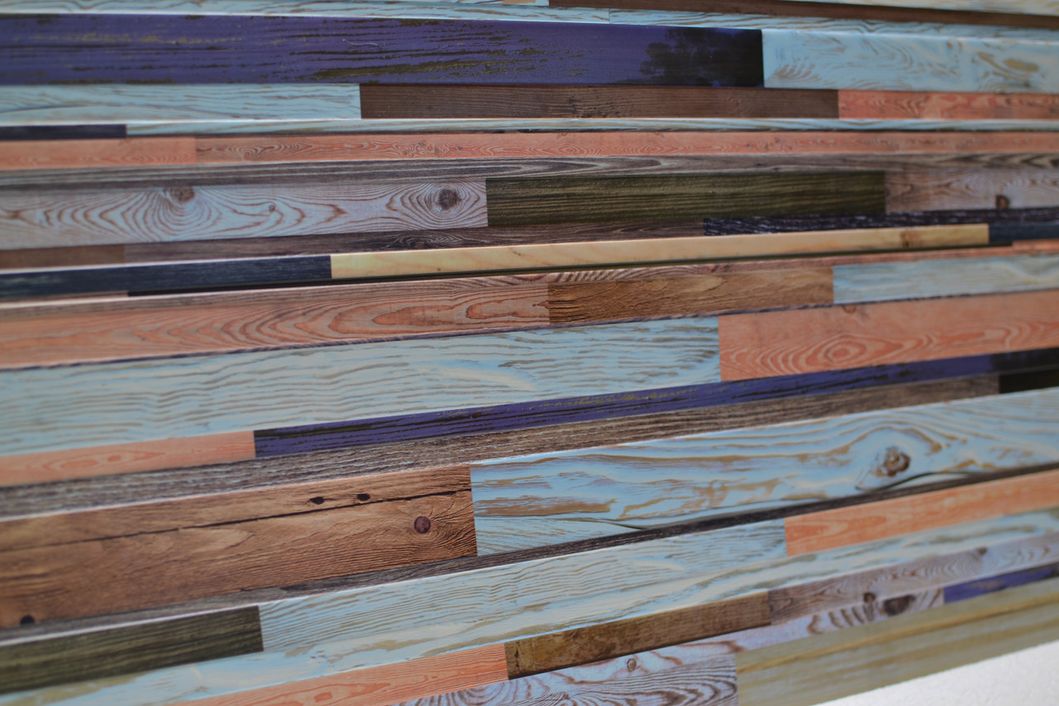 Панель стінова декоративна пластикова ПВХ "Амбарна дошка" 957 мм х 480 мм, Разные цвета, Різні кольора