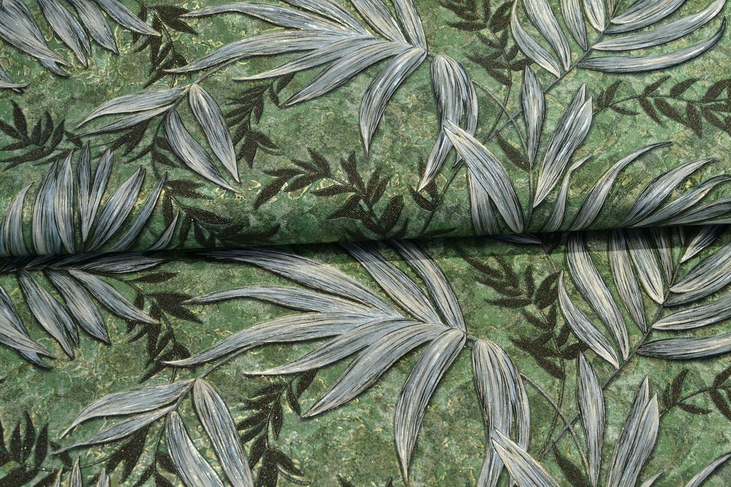 Шпалери вінілові на флізеліновій основі Слов'янські шпалери LeGrand Platinum В118 Джунглі зелений 1,06 х 10,05м (8624-04)