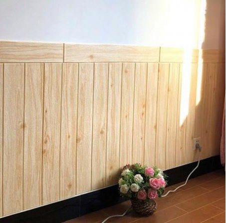 Панель стінова самоклеюча декоративна карамельне дерево 700x700x4мм, Бежевий