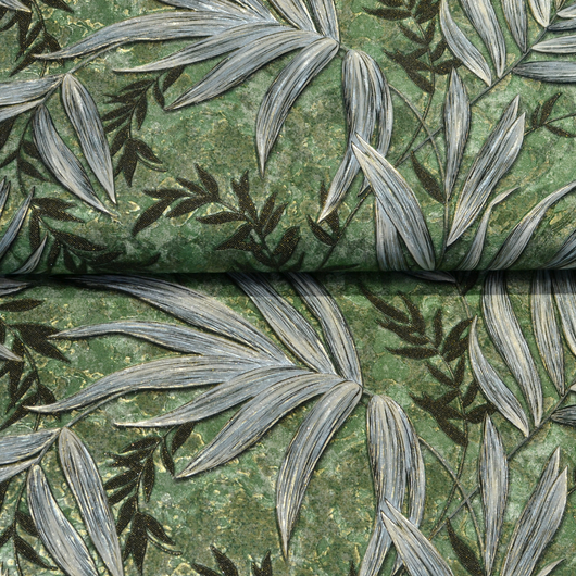 Обои виниловые на флизелиновой основе Славянские обои LeGrand Platinum В118 Джунгли зелёный 1,06 х 10,05м (8624-04)