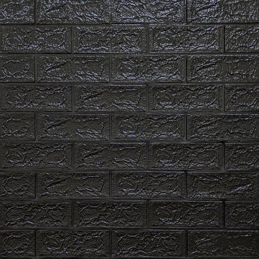 Панель стінова самоклеюча декоративна 3D під цеглу Чорний 700х770х5мм, Черный