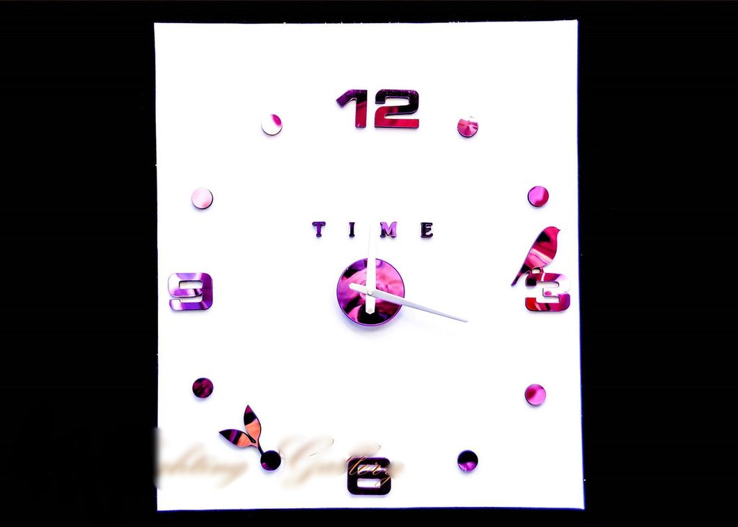 Годинник наклейки фіолетовий