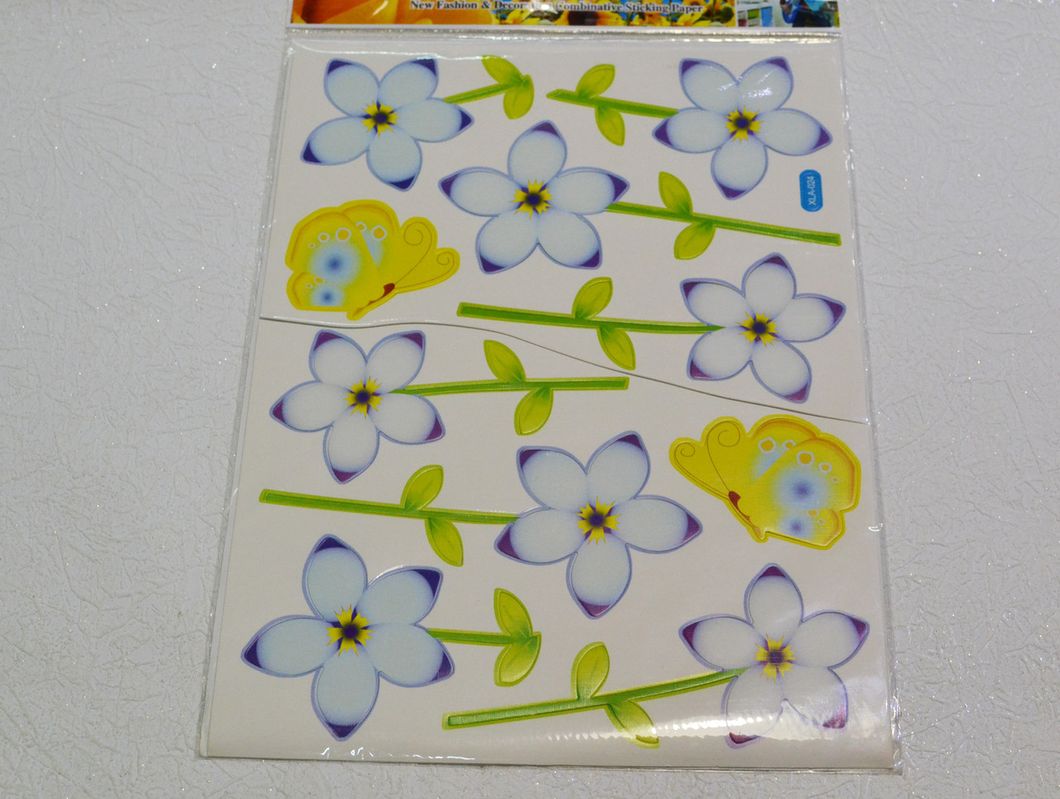 Наклейка декоративна Квіти метелики