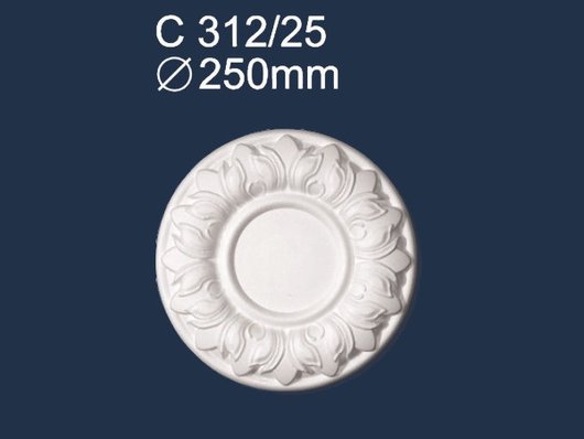 Розетка потолочная круглая диаметр 25 см (200-С312/25), Белый