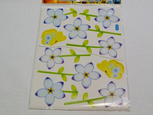 Наклейка декоративна Квіти метелики