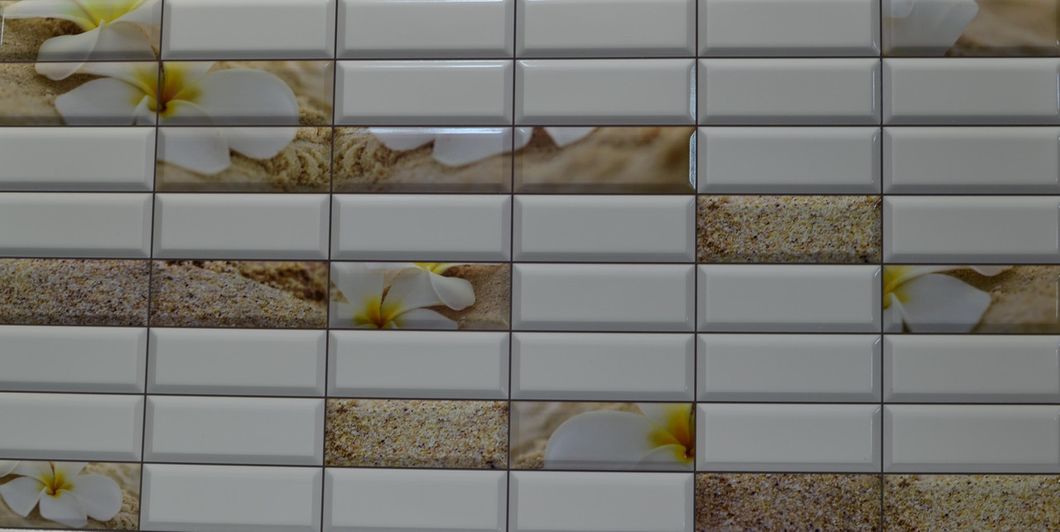 Панель стінова декоративна пластикова плитка ПВХ "Гаваї" 957 мм х 477 мм, Білий, Білий