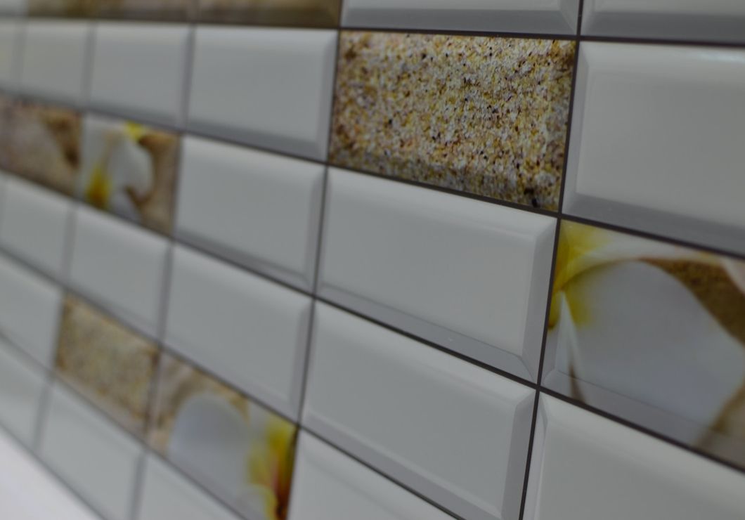 Панель стеновая декоративная пластиковая плитка ПВХ "Гавайи" 957 мм х 477 мм, Белый, Белый