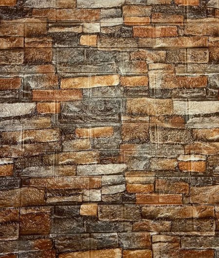 Панель стінова самоклеюча декоративна 77 х 69см, Коричневий, Коричневий