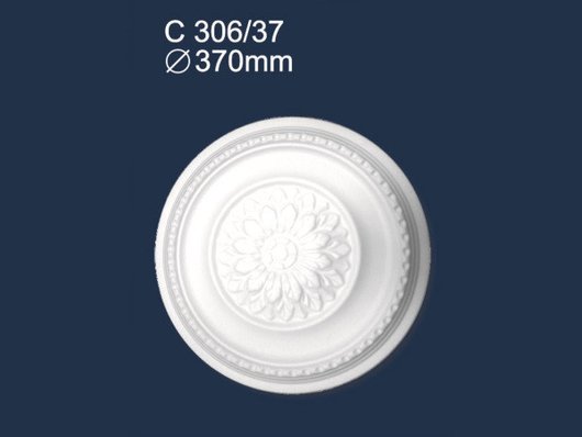 Розетка потолочная круглая диаметр 37 см (200-С306/37), Белый
