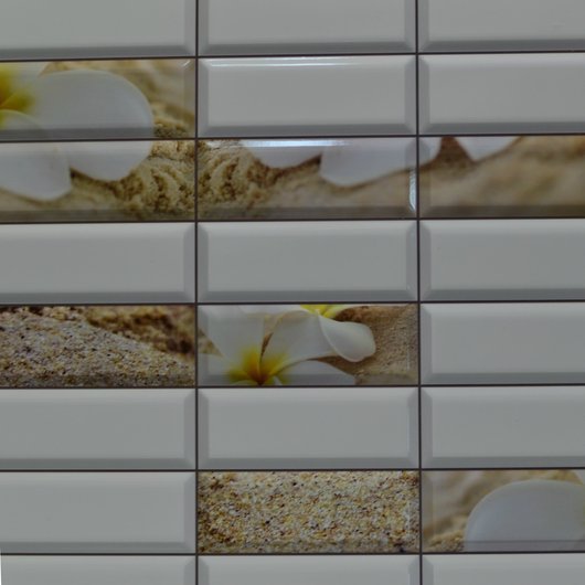 Панель стеновая декоративная пластиковая плитка ПВХ "Гавайи" 957 мм х 477 мм (226г), Белый