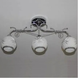 Люстра потолочная серебро белые матовые рисунок плафоны 3 лампы, Хром, Белый