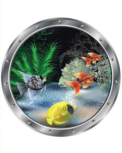 Наклейка декоративна ZV №2 Иллюминатор рибки