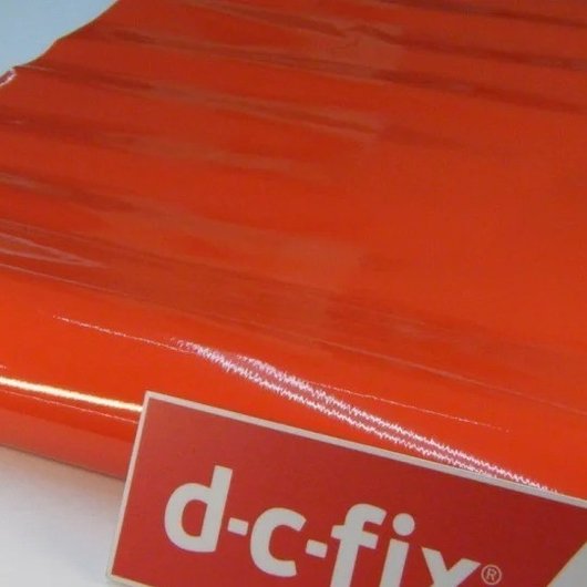 Самоклейка декоративная D-C-Fix Однотонная Zinnober оранжевый глянец 0,45 х 1м, Оранжевый, Оранжевый