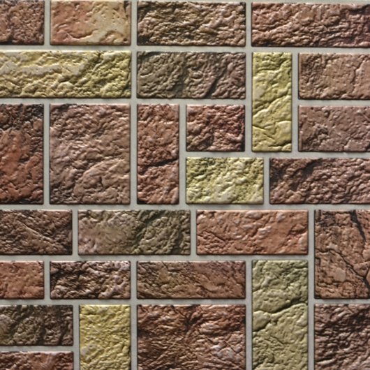 Панель стеновая декоративная пластиковая камень ПВХ "Пиленый коричневый" 1025 мм х 495 мм, Коричневый, Коричневый