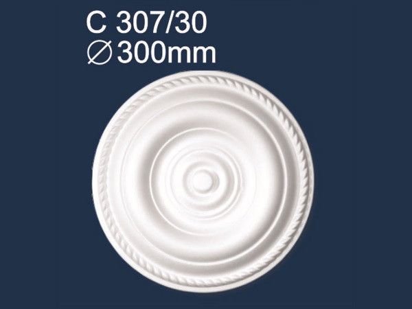 Розетка стельова кругла діаметр 30 см, Білий, Білий