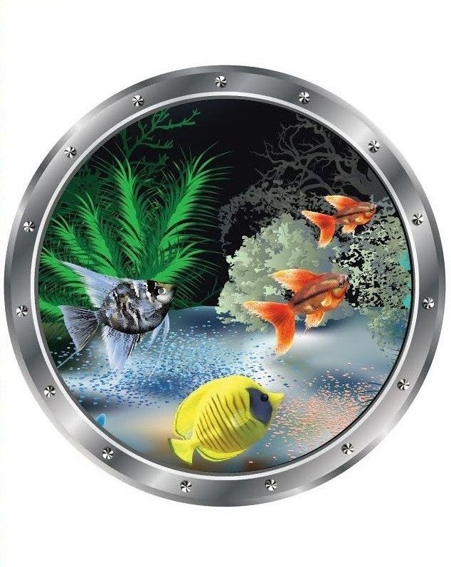 Наклейка декоративная ZV №2 Иллюминатор рыбки