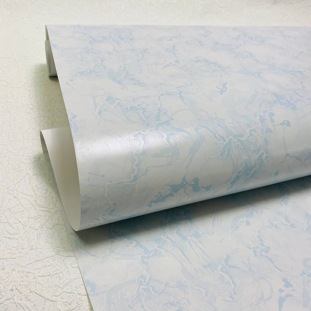 Обои бумажные влагостойкие Континент Ландшафт синий 0,53 х 10,05м (2033)