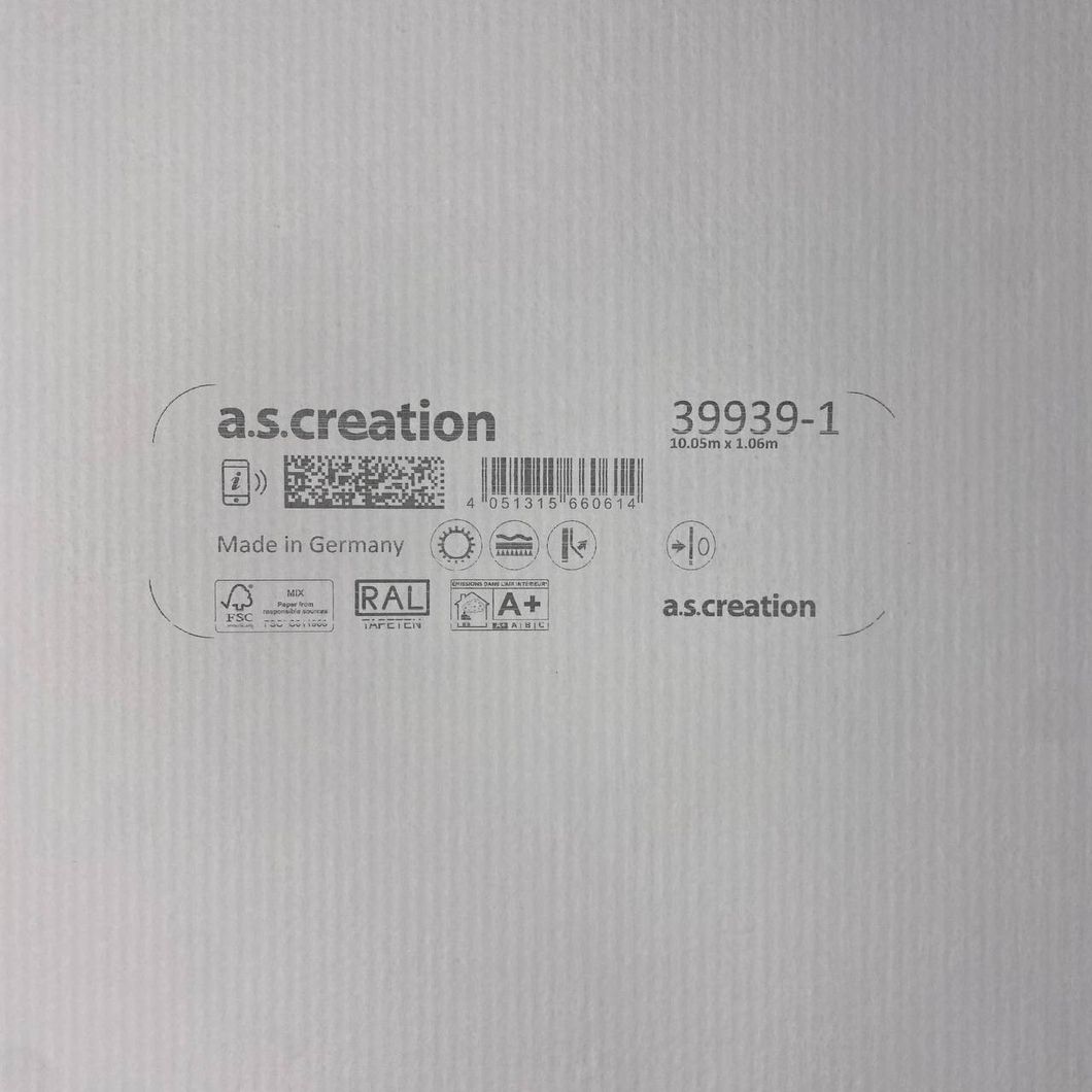 Обои виниловые на флизелиновой основе Белые AS Creation Deluxe 1,06 х 10,05м (39939-1)