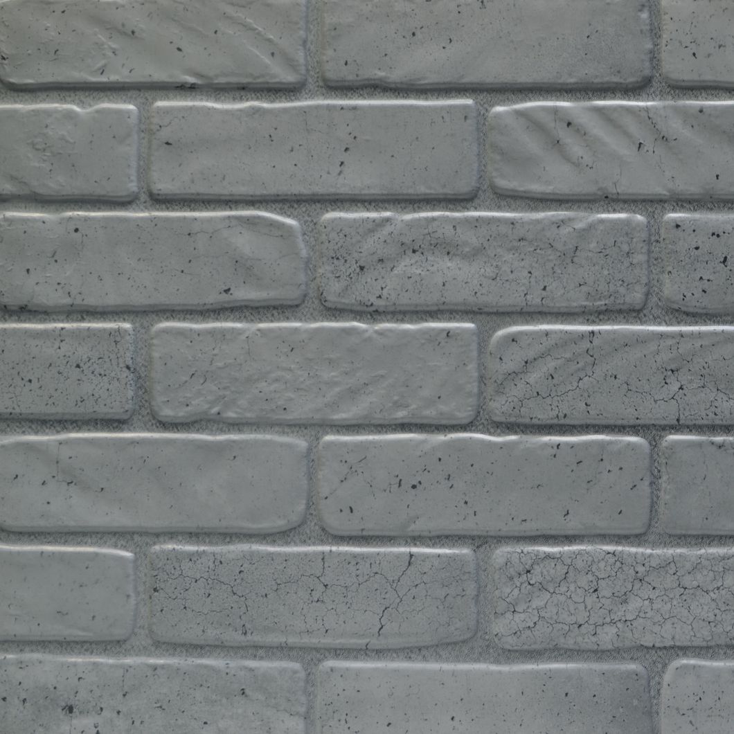 Панель стінова декоративна пластикова цегла ПВХ "Старий сірий" 1030 мм х 495 мм, серый, Сірий